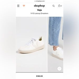 Veja V-10 Laceup Sneakers- White (Woman’s size 8)